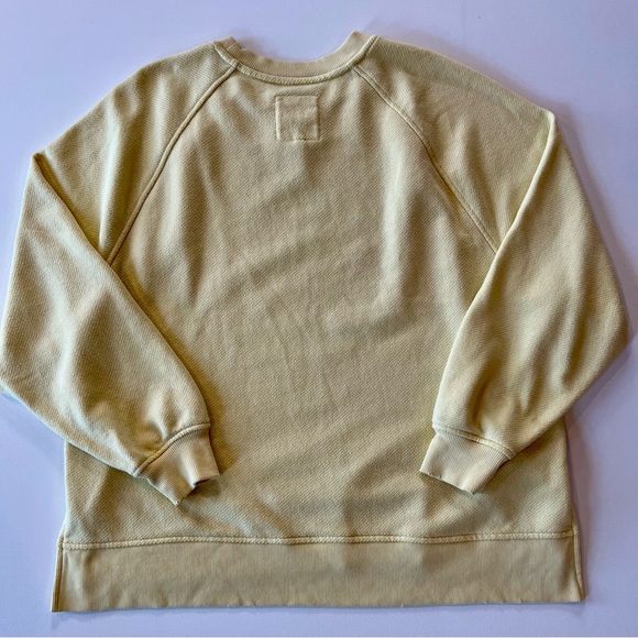 aerie Oversized Cotton Ribbed Sweater Sun Yellow Golden Glow Small - Picture 2 of 13
